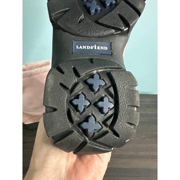 Lands End Boots Womens 7 B Mid Calf Back Zip Insulated Winter Boot pink Suede - Picture 5 of 8